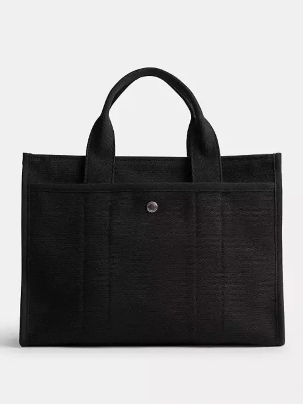 Coach Black Canvas Tote with Gold Script Logo